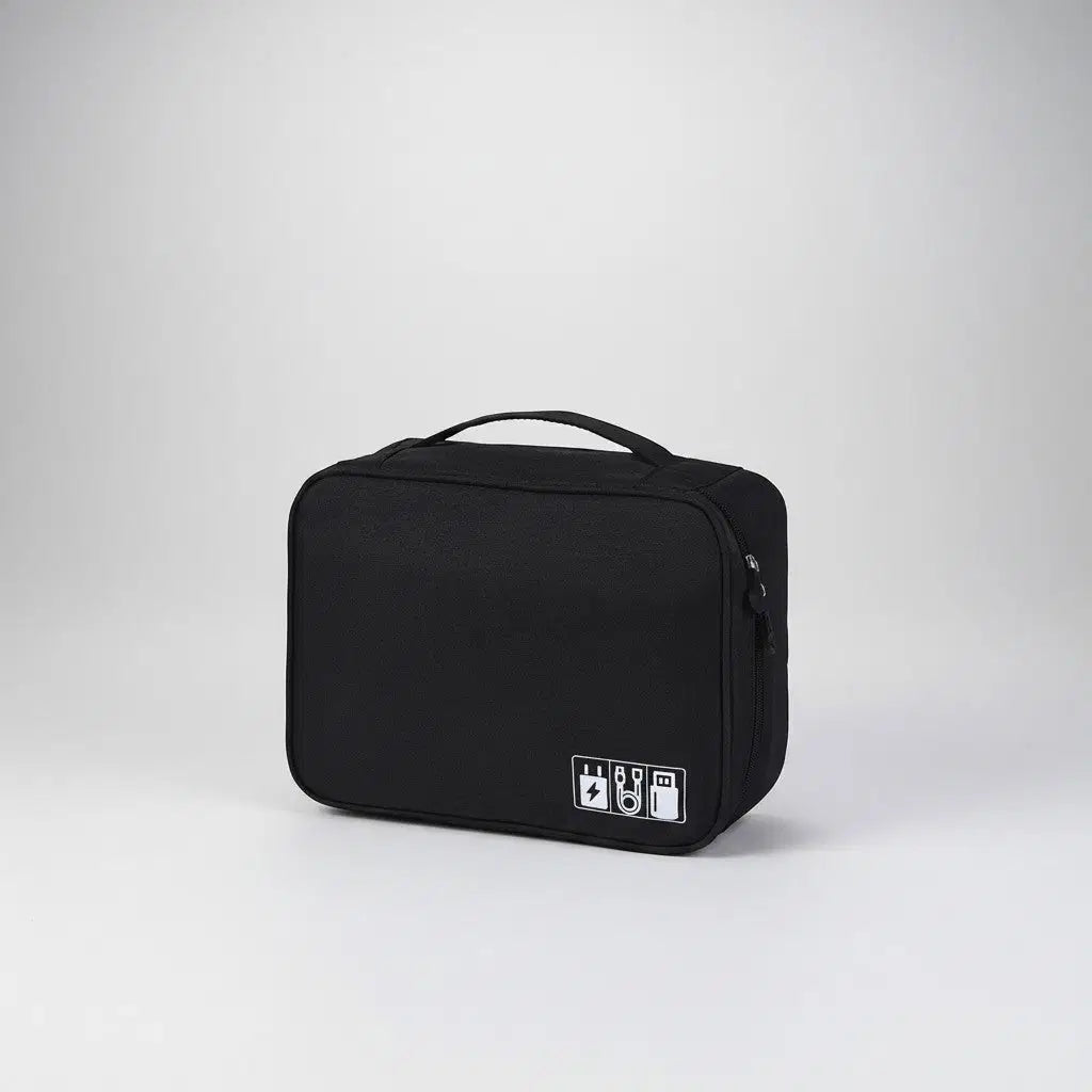 CordNest Travel Tech Organiser packed in a suitcase