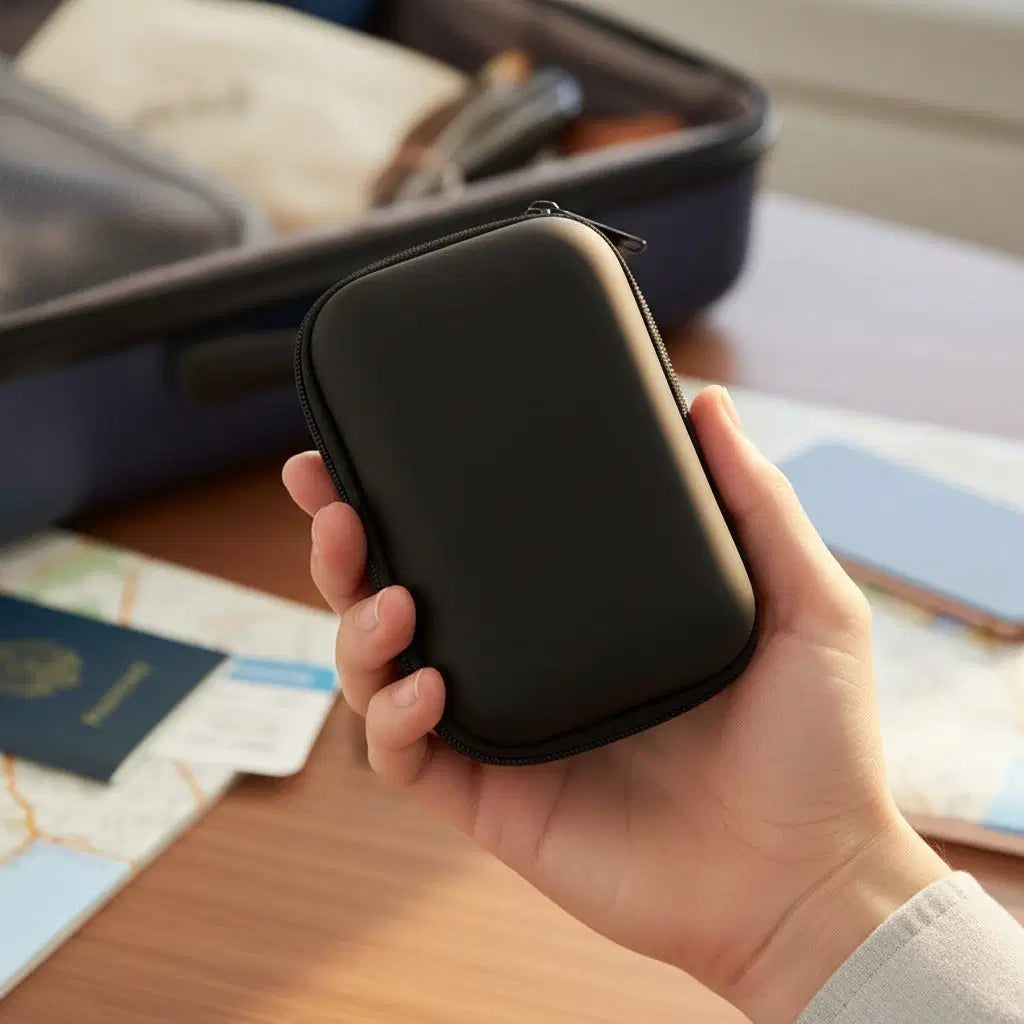 CordNest mini travel pouch for cords and small accessories