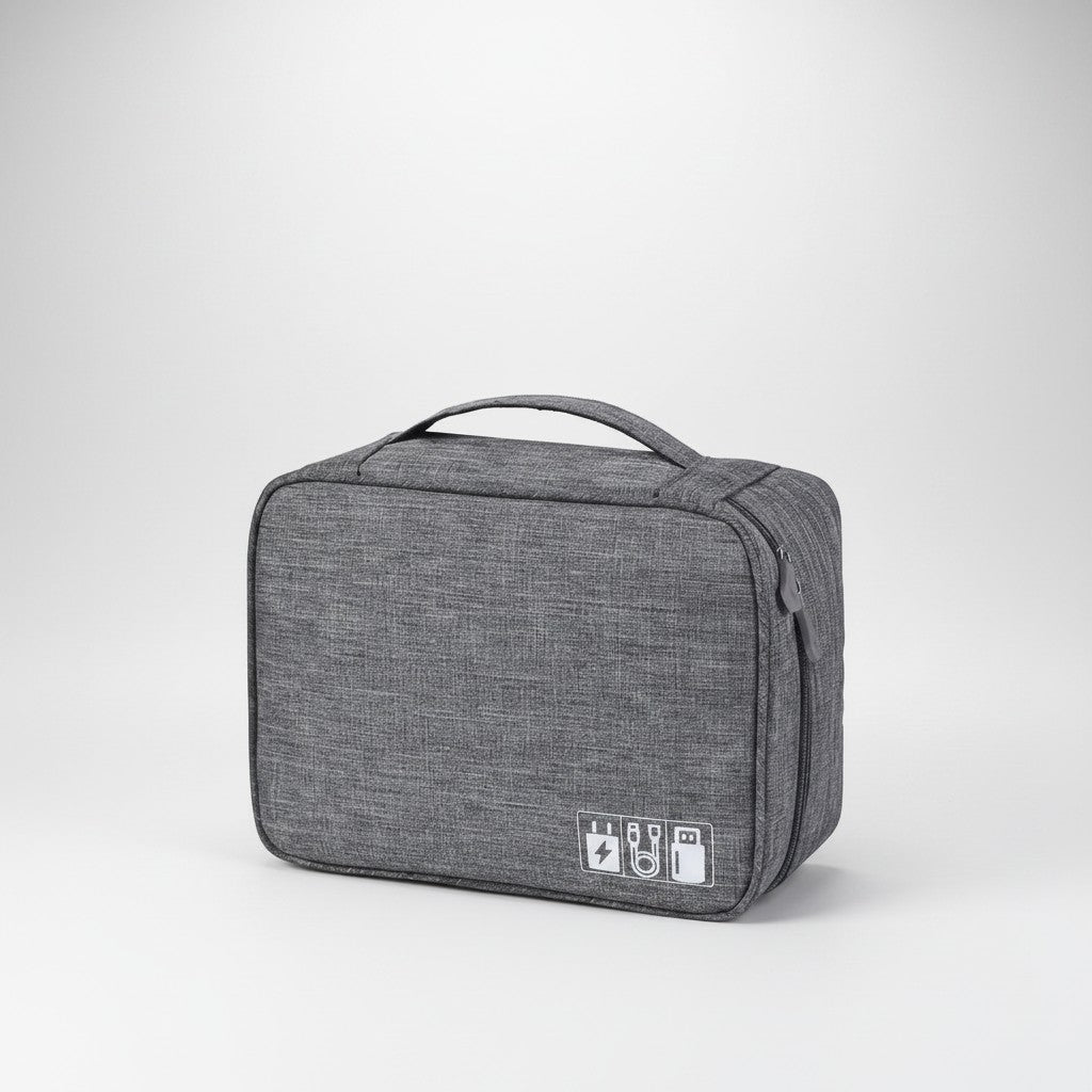CordNest Travel Tech Organiser open showing cable and charger compartments