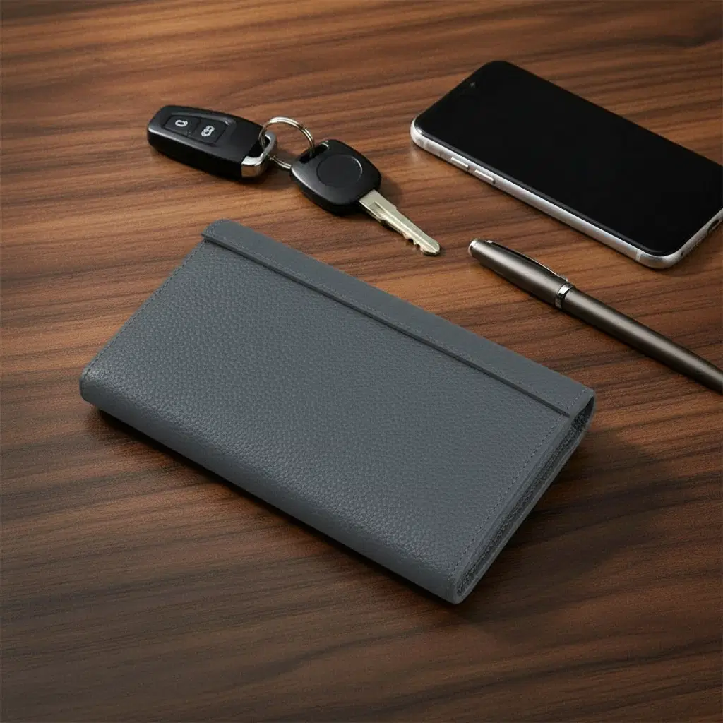 Grey Blue travel tech wallet