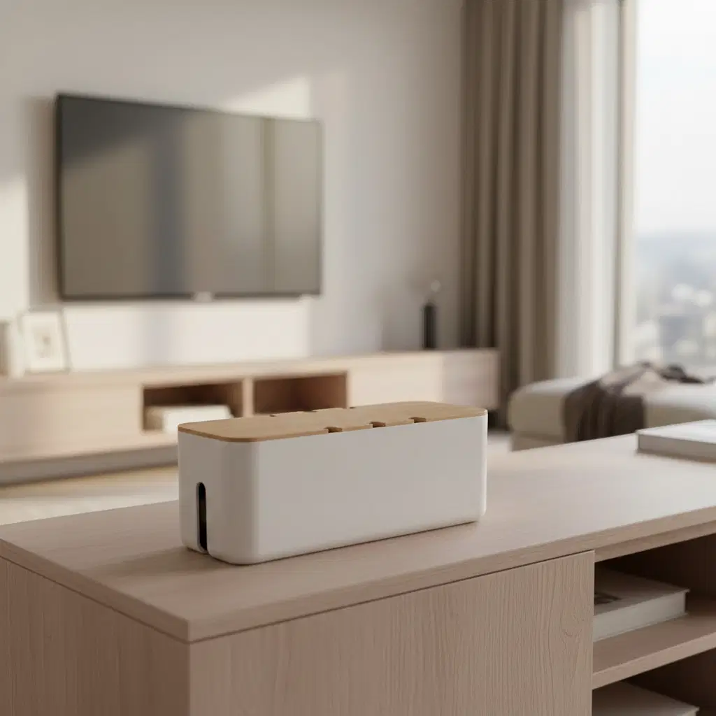 Bamboo Cable Box – Hide Your Power Strip Neatly