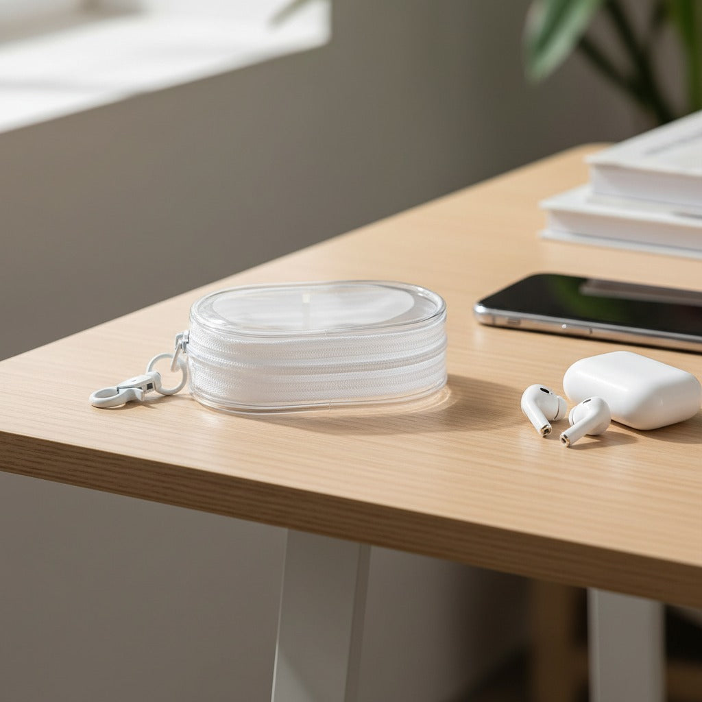 Clear Cable Organiser Case – Transparent Tech Pouch for Cables & Adapters