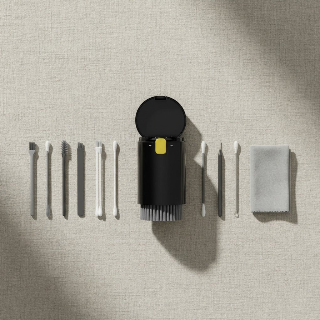 Tech Cleaning Kit – Screen Wipe, Port Cleaner & Brush for Keyboard & Earbuds